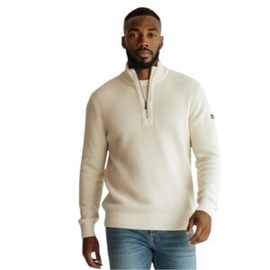 SPERRY Men's Top-Sider Half-Zip Sweater in Cream Size XL — NAUTICAL / FISHERMAN